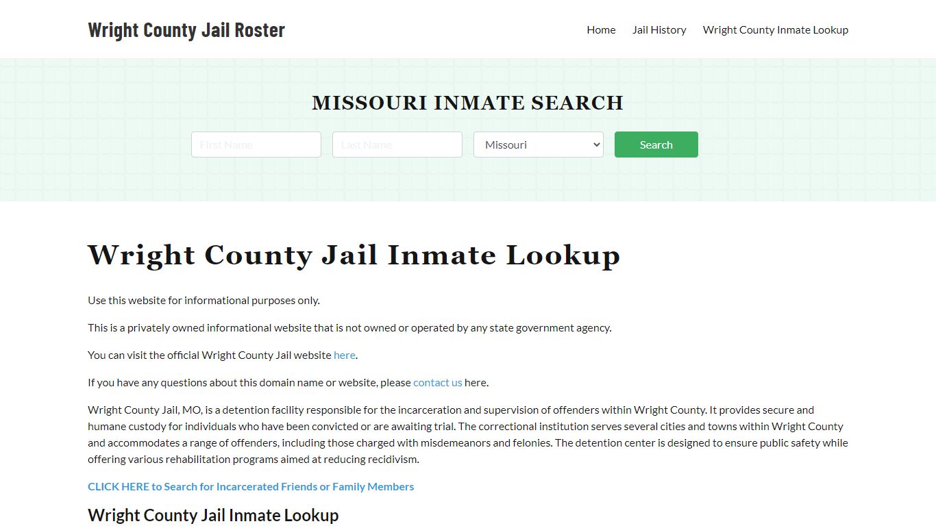 Wright County Jail Roster Lookup, MO, Inmate Search