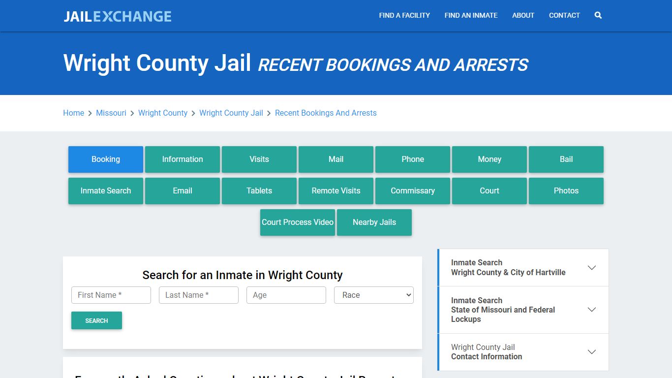 Wright County Jail MO Recent Arrests and Bookings - Jail Exchange