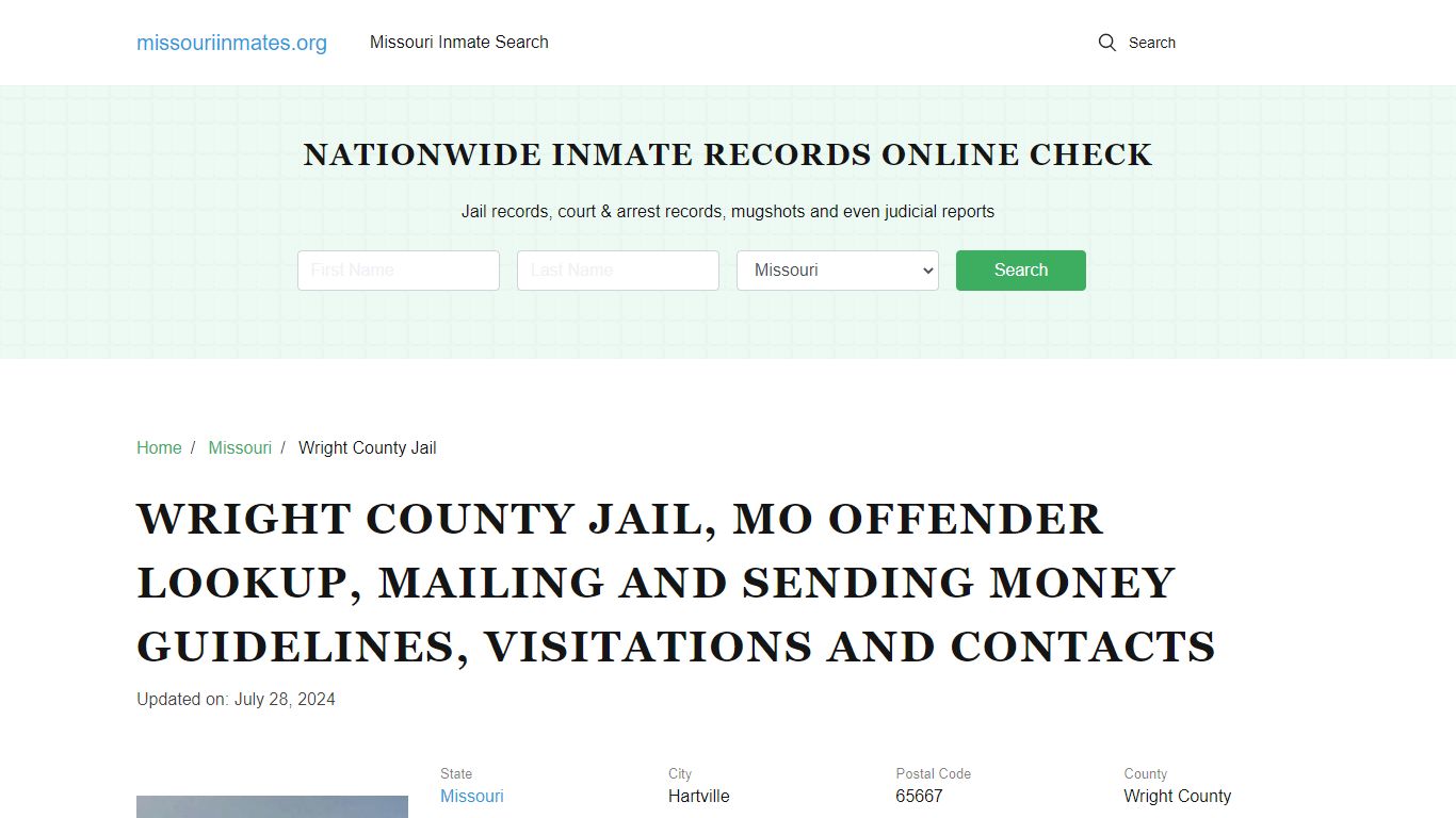 Wright County Jail, MO: Inmate Search Options, Visitations, Contacts