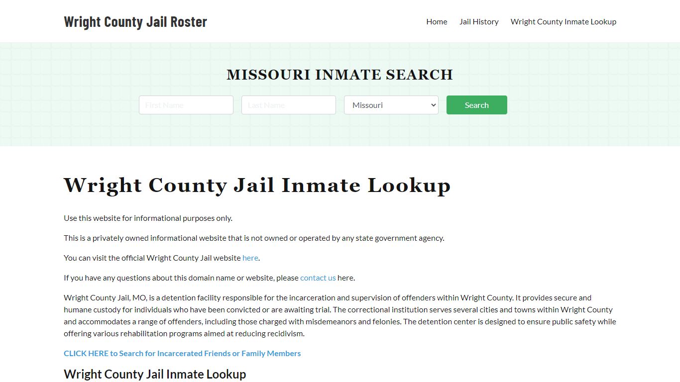 Wright County Jail Roster Lookup, MO, Inmate Search
